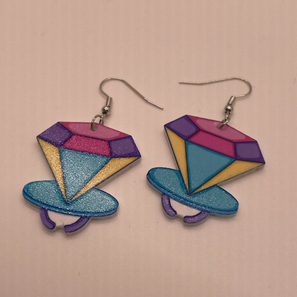 Colorful Geometric Earrings - Picture 4 of 6